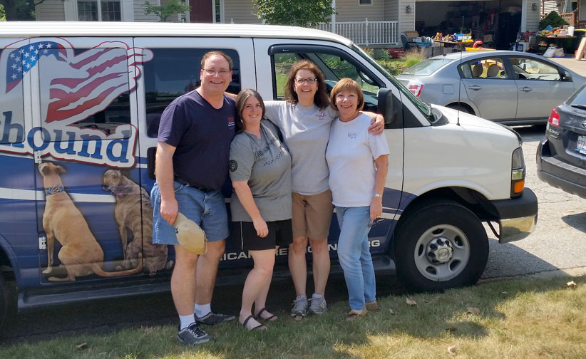 Gavin,Brooke,Barb and Gaye infront of the hauler